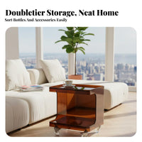 Light Luxury aesthetic Transparent Utility Trolley Spacious Tiers Multi-Tier Clear Trolley Easy Assembly Storage Cart for Interior Design aficionados, Apartment Dwellers, Living Room, Bedroom, Small Spaces, Bathroom