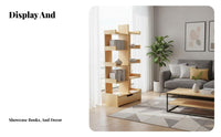 Nordic design 5-Tier Ladder Shelf Floor-Standing shelving unit Space-Saving Shelving Unit Multi-Functional for Homeowners, Students, Remote Workers, Living Room, Bedroom, Hallway, Kitchen