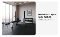 300kg Load Capacity Bench Press and Squat Rack Heavy Duty Multifunctional Weightlifting Bench Sturdy Steel Construction Multi-Function Barbell Rack Stable Triangular Design for Weightlifters, Bodybuilders
