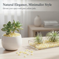 Natural Yellow Jade Crushed Crystal Stones for Fish Tank & Planter Decoration, DIY Craft Material