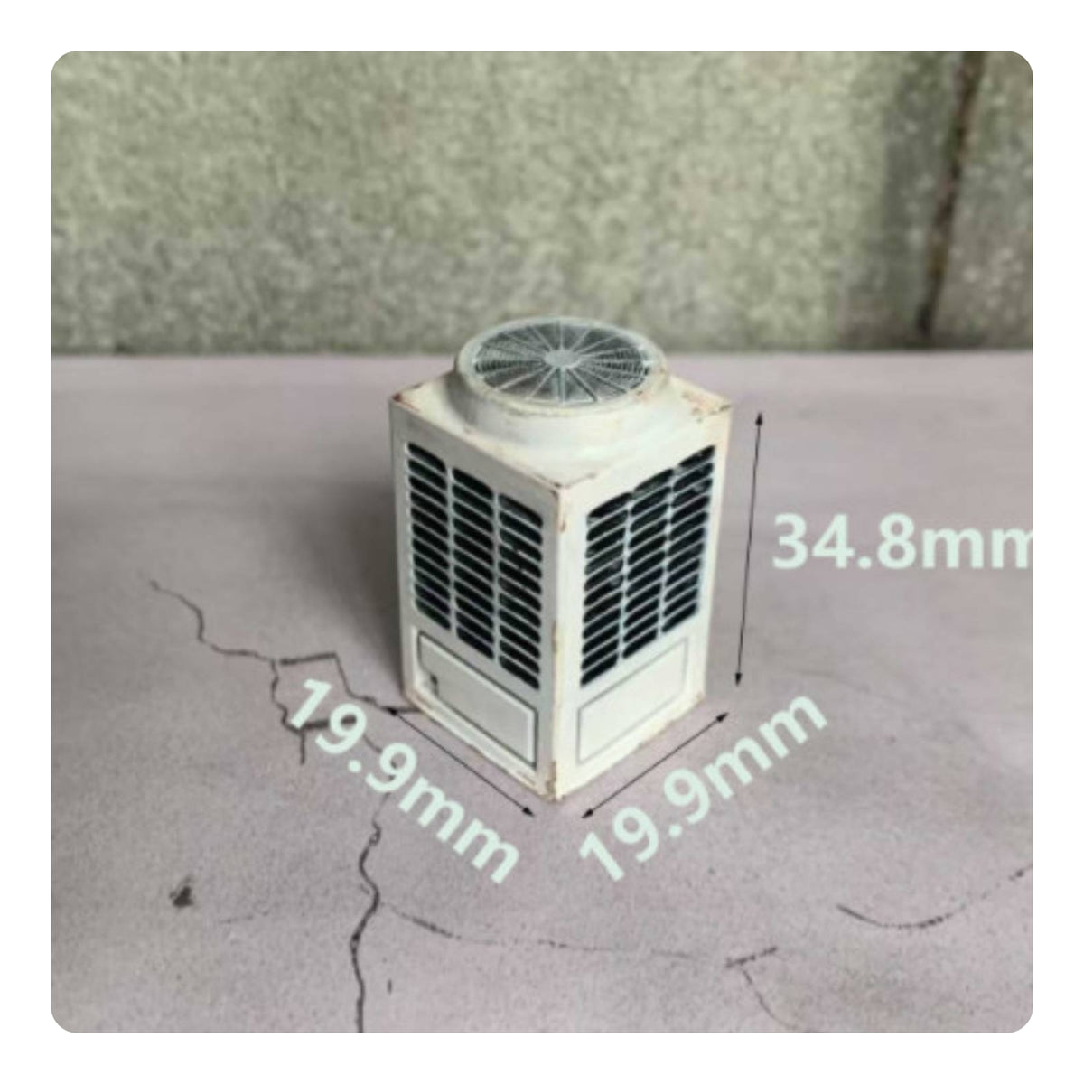Simulated 1:64 Scale Air Conditioning Model Louvered Outdoor Air Conditioning Single Unit Model Fan Grille Miniature Split Air Conditioner Collectible