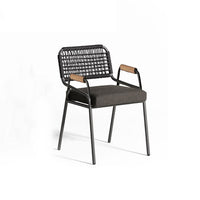 北欧户外休闲沙发椅创意实木茶几设计师花园露阳台光房酒店藤家具 扶手椅 单人