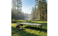 Foldable Aluminum Camping Cot Lightweight Folding Camp Bed Extra Wide Portable Outdoor Cot Easy Setup