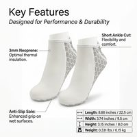 3mm Neoprene Diving Socks, Wetsuit Socks for Cold Water Swim, Thermal Wetsuit Socks for Men, Neoprene Socks for Water Sports