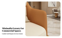 Light Luxury Design Curved Back Club Chair Comfortable Seating Reception Sofa Sturdy Construction Commercial Furniture Soft Upholstery for Salon Owners, Office Managers, Interior Designers, Lobby, Living Room, Reading Nook, Bedroom