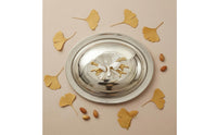 Iron Oval Butter Box Polished Finish Leaf Lid Butter Box Decorative Kitchen Storage Multi-Purpose