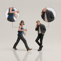 2 Pieces Pedestrian Figures Realistic 1:64 Scale Figures Tiny Miniature Figure for Collectors