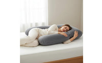 U-Shaped Maternity Pillow Multi-Functional Maternity Pillow Machine Washable Cover Support for Women, Expecting Parents, Nursing, Lounging