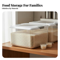 Moisture-Proof Rice Storage Container Multi-Use Sealed Rice Bin Clear View for Kitchen