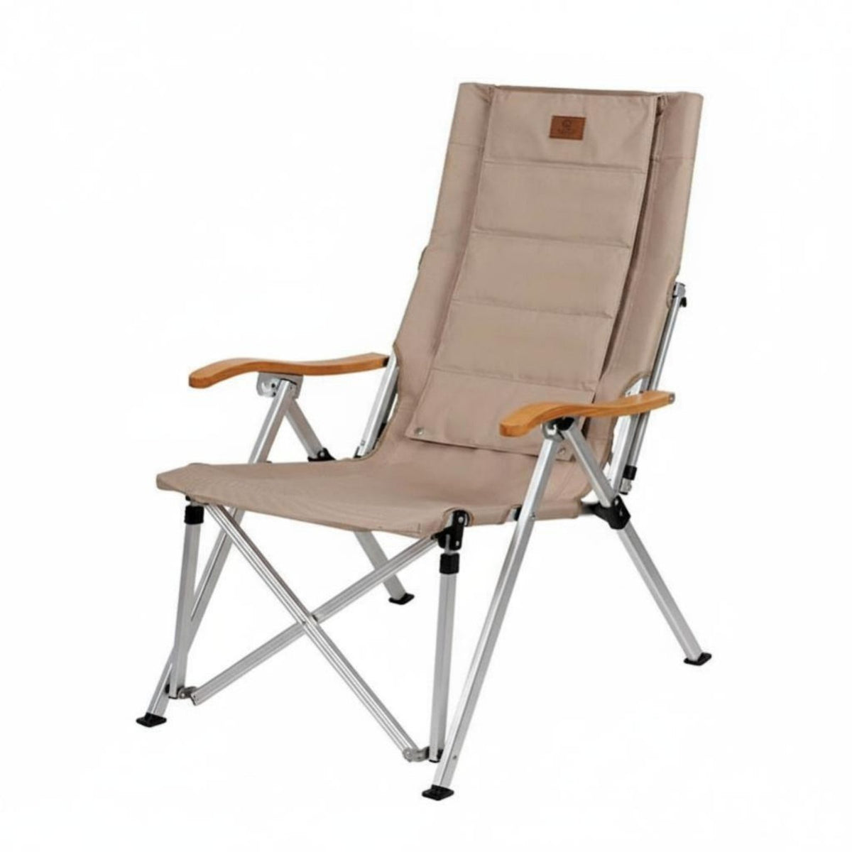 Foldable Design Portable Highspine Recliner Reclining Function Highspine Camp Lounger Lightweight Frame Camping Chair Side Storage Pocket for outdoor enthusiasts, fishers, Sports Fans, Fishing, spineyard, outdoor meal, live events