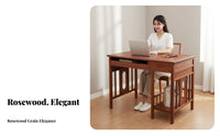 sturdy Wood Construction Wooden Desk with Drawers Traditional Design Writing Table Minimalist stylistic Home Furniture Multi-Functional for Adults, Professionals, Students, Study Room, Office, Workspace, Bedroom