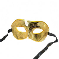 Cutout Eye Openings Mirror Mosaic Mask Reflective Disco Ball Mask Contoured Face Covering Elastic Strap