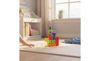 Learn Through Play Wooden Number Stacking Blocks Natural Wood Colorful Wooden Number Activity Fine Manual Dexterity Skill Development Early Education Stacking Game Polished Edges for Toddlers, Preschoolers