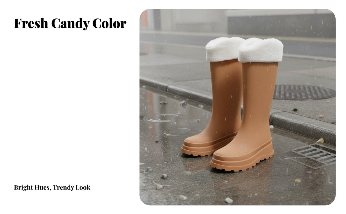 Knee-High Rain Boots Non-Slip Sole Tall Rain Boots Easy to Clean Elevated Wellingtons for Gardeners, Commuters, Rainy Days, Slippery Ground, Outdoor