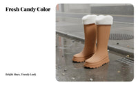 Knee-High Rain Boots Non-Slip Sole Tall Rain Boots Easy to Clean Elevated Wellingtons for Gardeners, Commuters, Rainy Days, Slippery Ground, Outdoor