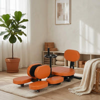 Split-Leg Stretching Caster Wheels Seated Stretching Machine Comfortable Padding Leg Stretcher