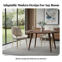 Modern Minimalist Design Upholstered Side Chair with Metal Legs Light Luxury aesthetic Dining Seating Soft Padded Seat Indoor Furniture Ergonomic Backrest for Restaurant Owners, Interior Designers, Kitchen, Living Room, Waiting Area, Office