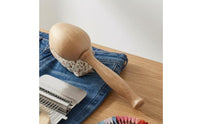 Natural Wood Darning Loom Kit Multicolor Threads Weaving Repair Kit Metal Sock Darning Loom Clear Storage Tube