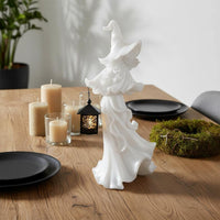 Witch Lantern Statue Resin Halloween Witch Decor Tabletop Display