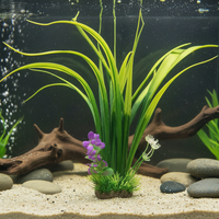 Aquarium Plastic Artificial Plant Ornament for Fish Tank Decoration