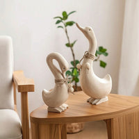 Wooden Duck Couple Handmade Wooden Duck Figurine Handcrafted for Decorators, Collectors, Tabletop, Mantel, Entryway
