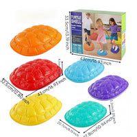 5 Pieces Textured Turtle Balance Stepping Stones Low-Height Turtle Shell Stepping Stone Molded Toy Non-Slip for Children, Toddlers, Obstacle Course, Playroom, Classroom