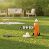 Pitching Machine with Batting Tool Outdoor Baseball Toy with Batting Tool Freestanding Baseball Pitching Machine for Kids, Beginners, Backyard