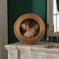 Vintage Round Photo Frame Wall-Mounted Resin Photo Frame Retro Unique for Living Room