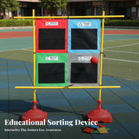 Develops Movement Skills Garbage Sorting Toss Game Improves Hand-Eye Coordination Trash Classification Throwing Game Portable Beanbag Toss Target Set Foldable Design for Preschoolers, Toddlers, Kindergarten, Physical Education Class, Playground, Backyard