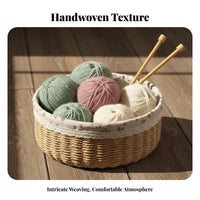 Handled countertop basket Woven Design Storage organizer Space-Saving for Coffee Table