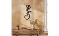 2 Pieces Ornamental Gecko Wall Decor Slim Gecko Sculpture Modern Metal Charming for Patio