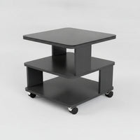 Modern Side Table with Storage Shelves Space-Saving Side Table with Glass Surface Minimalist Furniture Versatile for Small Areas