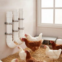 3 Pieces PVC tube Hanging Chicken Feeder Heavy Duty Chicken Feeder with Elbow Wear-Resistant for Owners