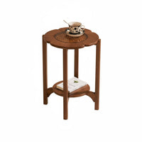 Rattan Woven Design four-lobe-shaped fourfoliage motif Table With Storage Space Household Furniture Vintage and design Multi-Functional for Apartment Dwellers, residents, Small Families, Living Room, Home, Lounge Area