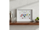 Sea Glass Beverage Art Materials Sea Glass Art Frame Unique Gift House Decoration for Friends