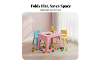Portable with Handle Foldable Desk and Chair Space-Saving Foldable Play Table and Chair Combo Built-in Pen channel children's Furniture Easy to Clean for Toddlers, Preschoolers, Kindergarten, Playroom, Classroom, Daycare