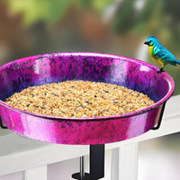 Clamp-on Bird Bath 11.5-Inch Diameter Outdoor Decor Space Saving