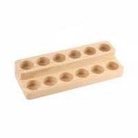 Space Saving Wooden Essential Oil Holder Sturdy Construction Wooden Essential Oil Stand Polished Finish for Countertop, Spa, Dresser