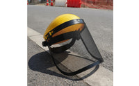 Face Visor with Mesh Guard Head-Mounted Mesh Face Visor Breathable Adjustable for Landscapers, Vegetation Cutting, Lawn Care
