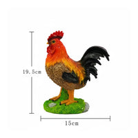 Cockerel Statue Realistic Features Chicken Figurine Handmade for Patio