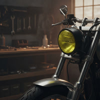 Motorcycle Headlight with Bracket 12V Motorcycle Headlight Lamp Retro Round for Custom Builders, Cafe Racer Build