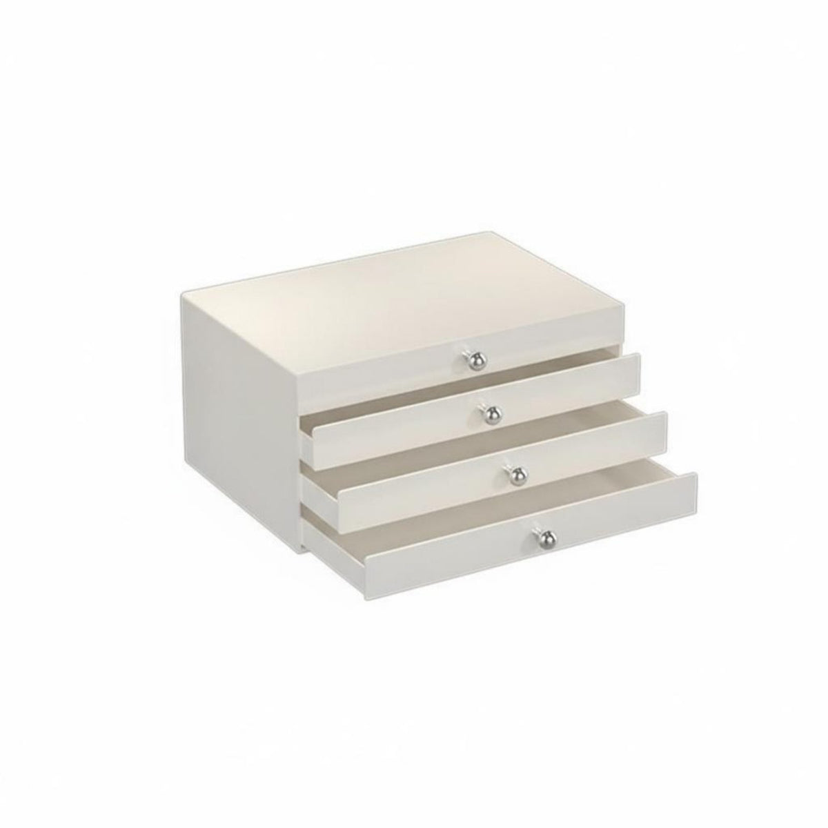 Dustproof 4-Drawer Cosmetic Chest Effortless-Glide Drawers 4-Drawer Cabinet Space-Saving Desktop Organizer Multifunctional for Makeup Enthusiasts, Office Workers, Countertop, Bedroom, Dressing Table, Dorm Room