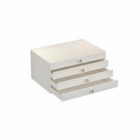 Dustproof 4-Drawer Cosmetic Chest Effortless-Glide Drawers 4-Drawer Cabinet Space-Saving Desktop Organizer Multifunctional for Makeup Enthusiasts, Office Workers, Countertop, Bedroom, Dressing Table, Dorm Room