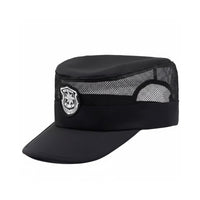 Breathable Security Guard Hat Adjustable Mesh Cap Lightweight Flat Top Patrol Cap for Property Managers, Summer, Outdoor Work