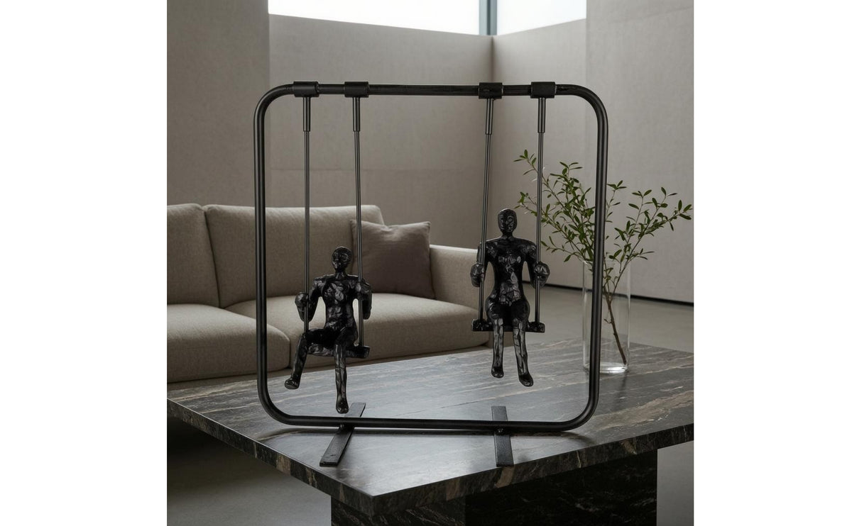 Tabletop Swing Ornament Rounded Rectangular Frame Swing Ornament Black