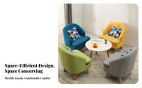Space-Saving Compact Upholstered Armchair Removable and Washable Cover Single Sofa High-Resilience Cushion Indoor Furniture Multiple Color Options for Apartment Dwellers, Young Adults, Small Areas, Living Room, Home Office, Reading Nook