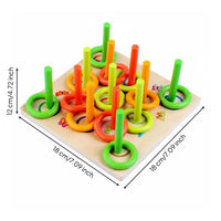 Hoop Stacking Board Occupational Wooden Hoop Insert Board Color Sorting Therapeutic Equipment for Children with Cerebral Palsy