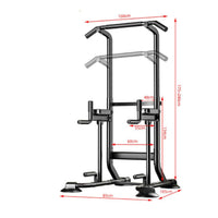 1 Freestanding Pull-up Bar Pull-up and Dip Station Multi-function Strength Tower Workout Station Sturdy Steel Frame Anti-slip Footings Suitable for Adults Home Exercise Personal Workout Area