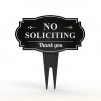 No Soliciting Sign with Stake Weatherproof No Soliciting Sign Decorative