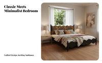 Solid Wood Double Bed Minimalist Solid Wood Bed Frame Easy Assembly Bedroom Furniture for Couples, Guesthouse